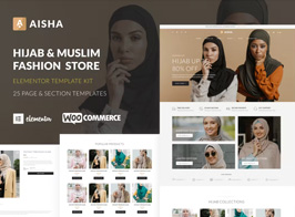 Aisha – Hijab & Muslim Wear Store Elementor Template Kit