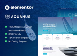 Aquanus – Yacht Club & Boat Rental Elementor Template Kit