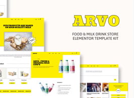 Arvo – Food & Milk Drink Store Elementor Template Kit