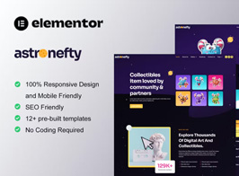 Astronefty – NFT Portfolio Elementor Template Kit