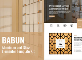 Babun – Aluminum and Glass Installation and Repair Services Elementor Template Kit