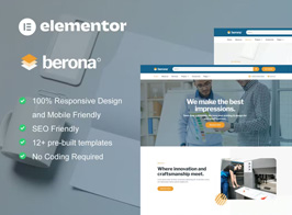 Berona – Printing & Design Service Elementor Template Kit