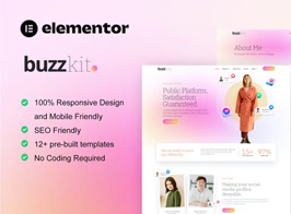 Buzzkit – Influencer & Creative Agency Elementor Template Kit