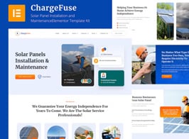 ChargeFuse – Solar Panel Installation & Maintenance Elementor Template Kit