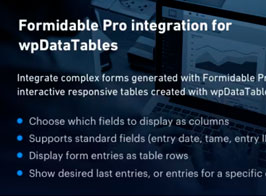 Formidable Forms integration for wpDataTables