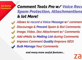 Comment Tools with Auto Moderation, Spam Protection, Attachment, Mailing List Opt-in