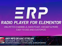 Erplayer – Radio Player for Elementor supporting Icecast, Shoutcast and more