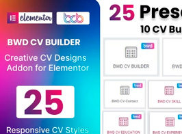 BWD CV Builder Plugin for Elementor