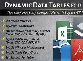 WordPress Dynamic Tables – Input from XLS/MySQL/CSV