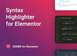 Coder – Syntax Highlighter for Elementor