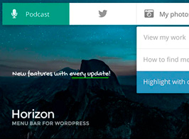 Horizon – Menu Bar Plugin for WordPress