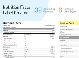 Nutrition Facts Label Creator