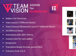 Teamvision for Elementor WordPress Plugin