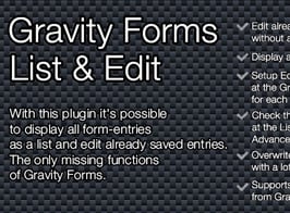 Gravity Forms List & Edit