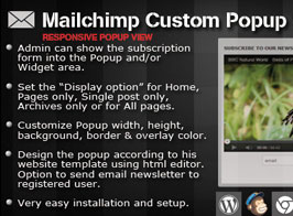 Mailchimp Custom Popup Subscription for wordpress