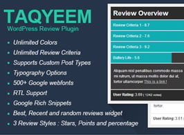 Taqyeem – WordPress Review Plugin
