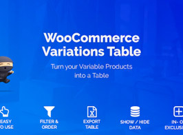 Variations Table – WooCommerce