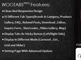 Woocommerce Tabs Pro: Extra Tabs – Product Page