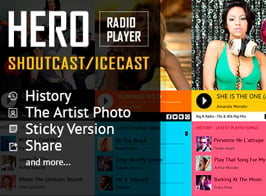 Hero – Shoutcast and Icecast Radio Player With History – WordPress Plugin