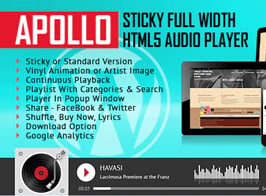 Apollo – Sticky Full Width HTML5 Audio Player – WordPress Plugin