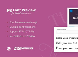 Jeg Font Preview – WooCommerce Extension WordPress Plugin