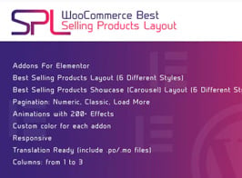 WooCommerce Best Selling Products Layout for Elementor – WordPress Plugin