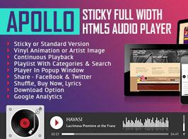 Apollo – Sticky Full Width HTML5 Audio Player – Elementor Widget Addon