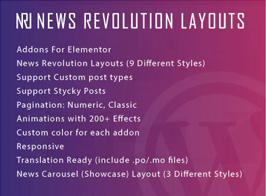 News Revolution Layouts for Elementor WordPress Plugin