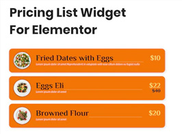 Pricing List Widget For Elementor