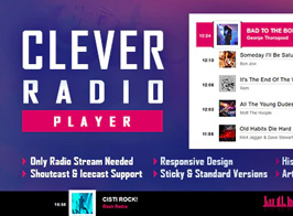 CLEVER – HTML5 Radio Player With History – Shoutcast and Icecast – Elementor Widget Addon