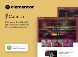 Comica – Stand-Up Comic & Comedy Club Elementor Template Kit