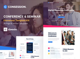 Consession – Conference & Seminar Elementor Template Kit