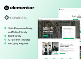 Coworx – Coworking Space & Virtual Office Elementor Template Kit