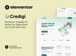 Credigi – Digital Bank & Credit Card Elementor Template Kit