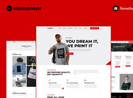 D-Shirt – T Shirt Design & Printing Elementor Pro Full Site Template Kit