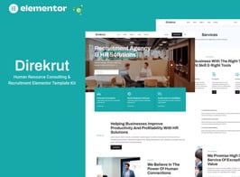 Direkrut – Human Resource Consulting and Recruitment Elementor Template Kit
