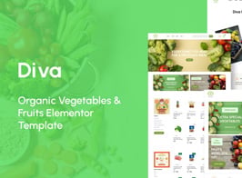 Diva – Organic Vegetables & Fruits Elementor Template Kit