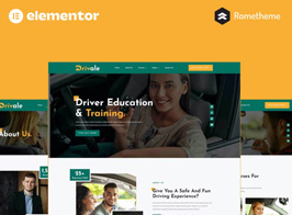 Drivale – Driving School Elementor Pro Full Site Template Kit