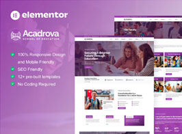 Acadrova – University & School Education Elementor Pro Template Kit