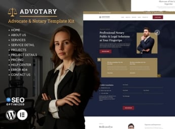 Advotary – Notary Public & Legal Services Elementor Template Kit