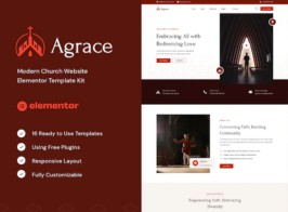 Agrace – Modern Church Website Elementor Template Kit