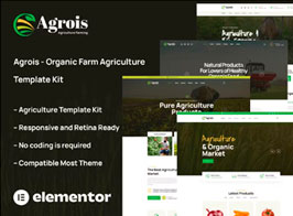 Agrois – Organic Farm Agriculture Elementor Template Kit