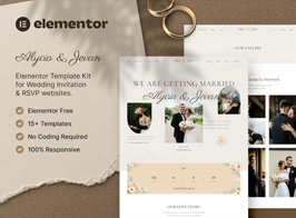 Alycia & Jevan – Wedding Invitation & RSVP Elementor Template Kit