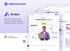 Analyx – Social Media Analytics & SaaS Company Elementor Template Kit