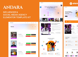 Andara – Influencer & Social Media Agency Template Elementor