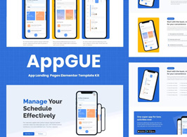 AppGUE – Mobile App Showcase Elementor Pro Template Kit