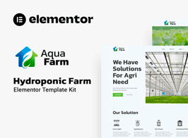 Aquafarm – Hydroponic Farm Elementor Template Kit