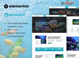 Aquaspace – Fish Aquarium & Aquascape Service Elementor Template Kit