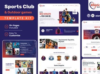 Athletic Aim – Sports Club & Outdoor Games Elementor Template Kit