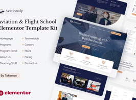 Aviationaly – Aviation & Flight School Elementor Template Kit